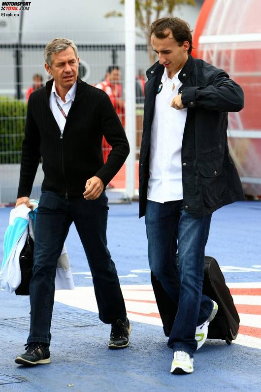 Manager Daniele Morelli und Robert Kubica (BMW Sauber F1 Team) 