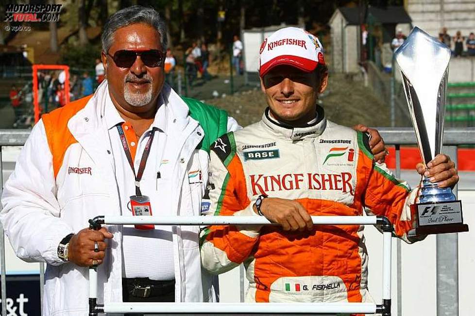 Giancarlo Fisichella und Vijay Mallya (Teameigentümer) (Force India) 