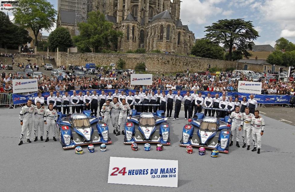 Die Peugeot-Mannschaft für Le Mans 2010