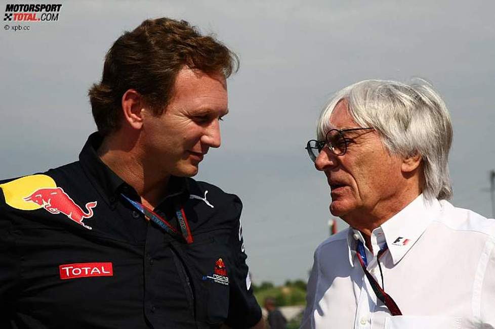 Christian Horner (Teamchef) Bernie Ecclestone (Formel-1-Chef) 