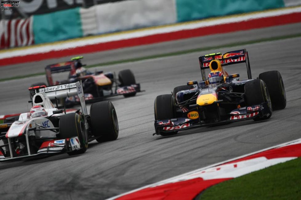 Kamui Kobayashi (Sauber) und Mark Webber (Red Bull) 