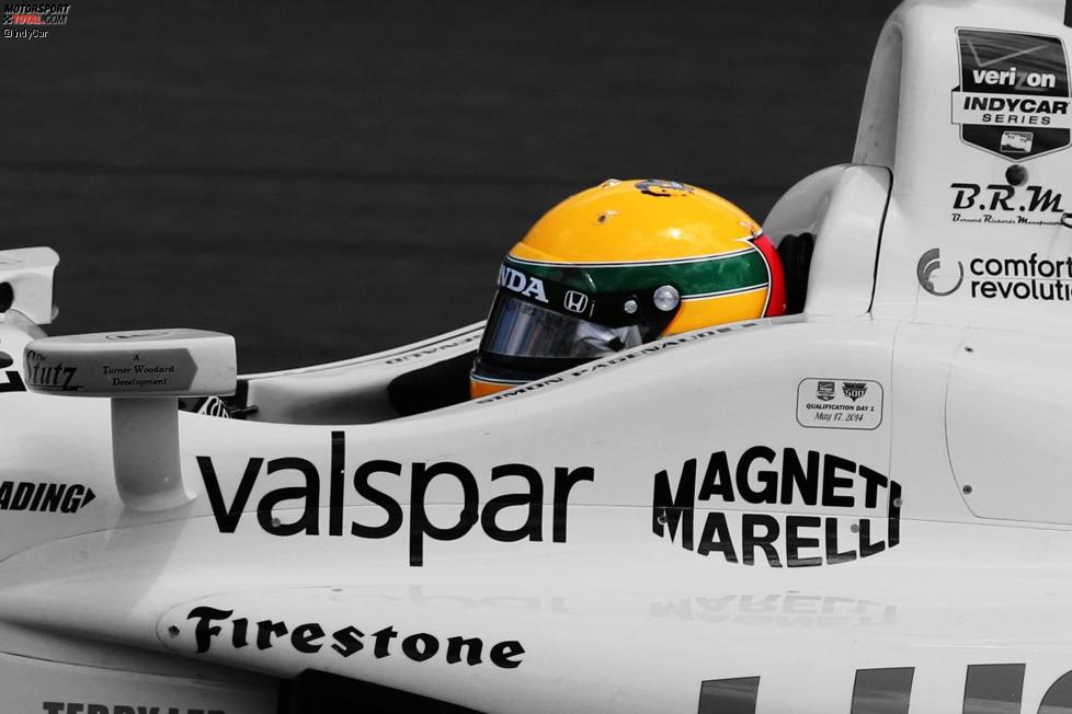 Simon Pagenaud (Schmidt) mit Helmdesign in Erinnerung an Ayrton Senna