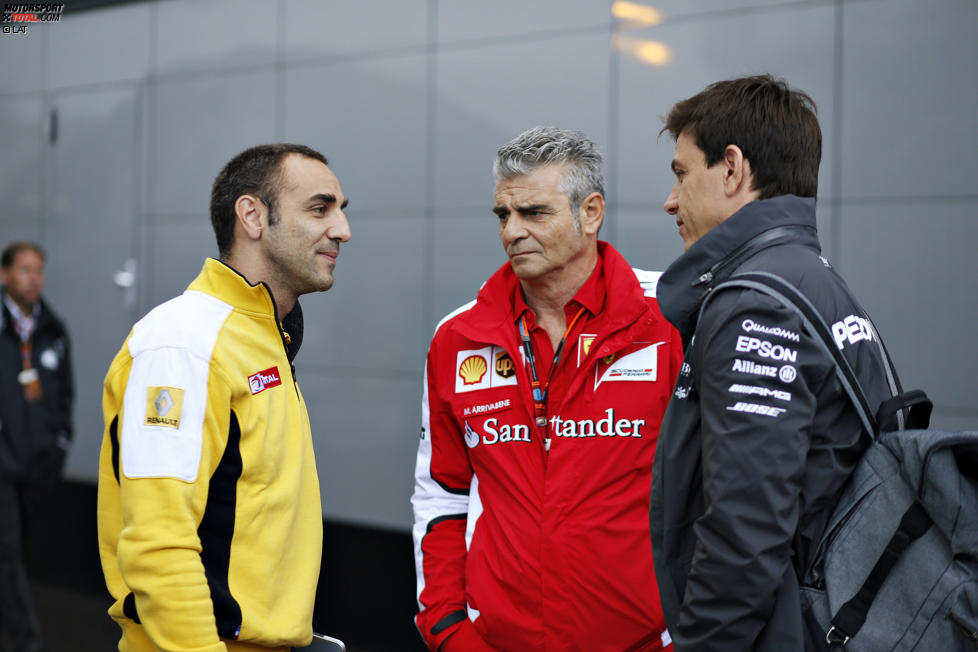 Cyril Abiteboul, Maurizio Arrivabene und Toto Wolff 