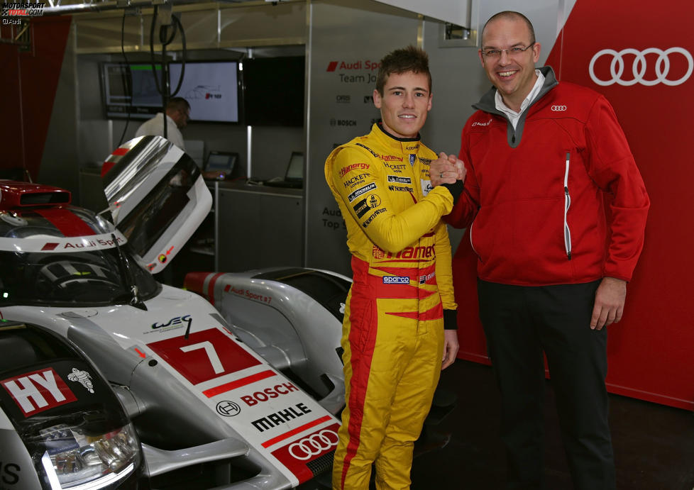 Richie Stanaway (Aston Martin) zu Gast bei Audi-LMP1-Leiter Chris Reinke