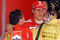 Michael Schumacher und Jean Todt in der Ferrari-Box