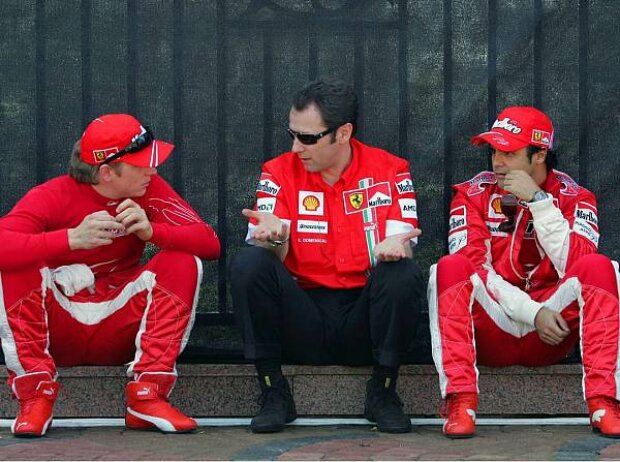Titel-Bild zur News: Kimi Räikkönen, Stefano Domenicali und Felipe Massa