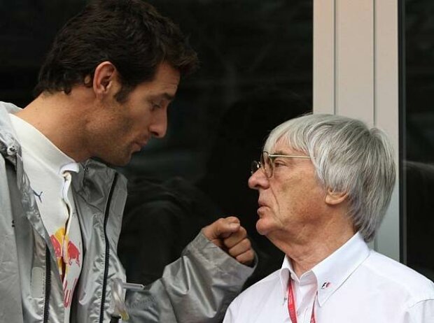 Titel-Bild zur News: Mark Webber, Bernie Ecclestone (Formel-1-Chef)