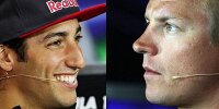 Bild zum Inhalt: Eiskalt genießen: Raikkönen, Ricciardo und das Siegerbier