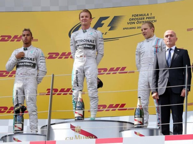 Marco Werner, Lewis Hamilton, Nico Rosberg, Valtteri Bottas
