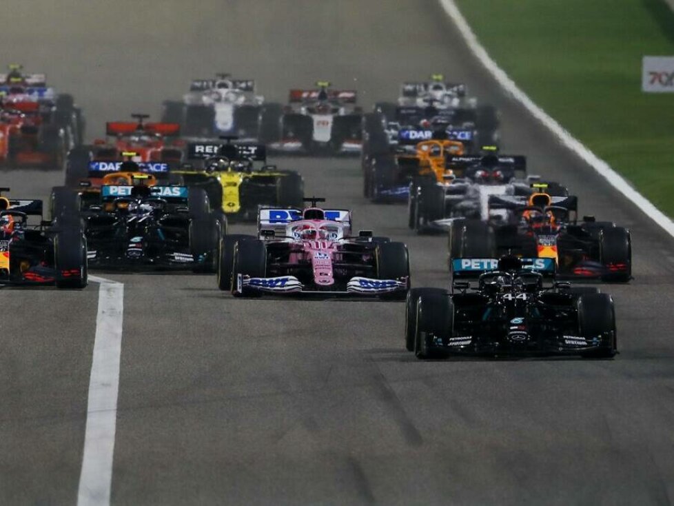 Lewis Hamilton, Alexander Albon, Sergio Perez, Max Verstappen, Valtteri Bottas