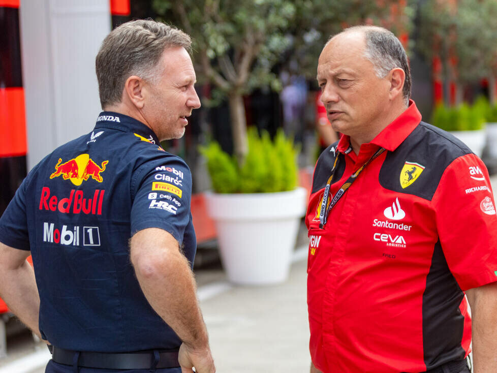 Red-Bull-Teamchef Christian Horner und Ferrari-Teamchef Frederic Vasseur