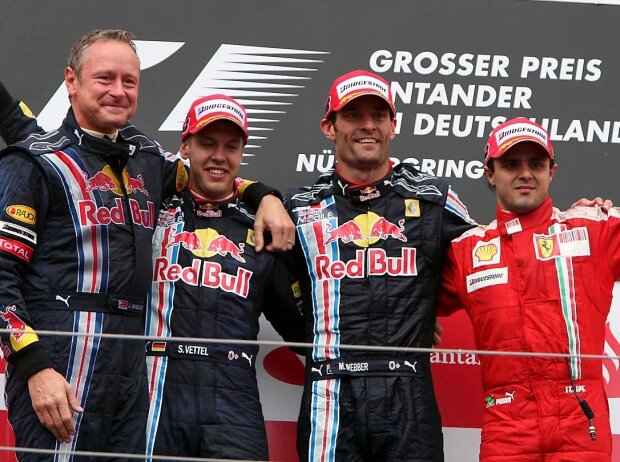 Titel-Bild zur News: Sebastian Vettel, Mark Webber, Felipe Massa
