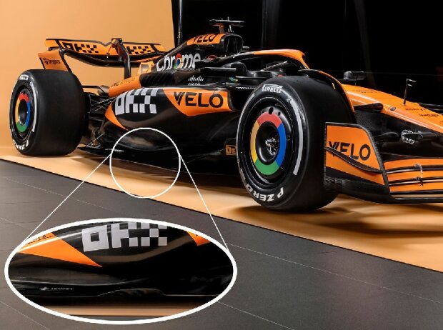 Titel-Bild zur News: Der neue McLaren MCL38 für die Formel-1-Saison 2024 mit auffälligen Unterschieden