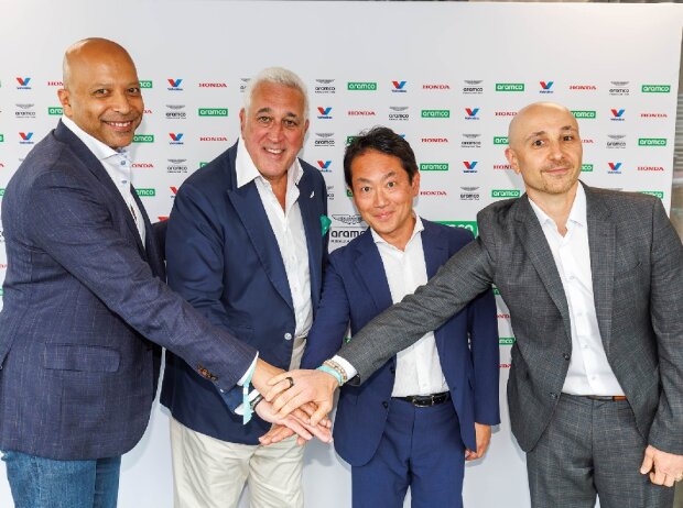 Yasser Mufti (Aramco), Lawrence Stroll (Aston Martin), Koji Watanabe (HRC) and Jamal Muashsher (Vakvoline)