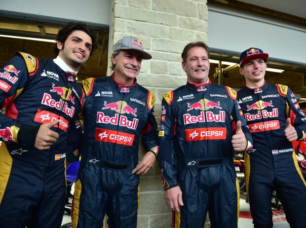 Andere Zeiten: Sainz und Verstappen 2015 mit ihren berühmten Vätern bei Toro Rosso