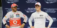 Lewis Hamilton und Michael Schumacher, als beide noch in der Formel 1 fuhren