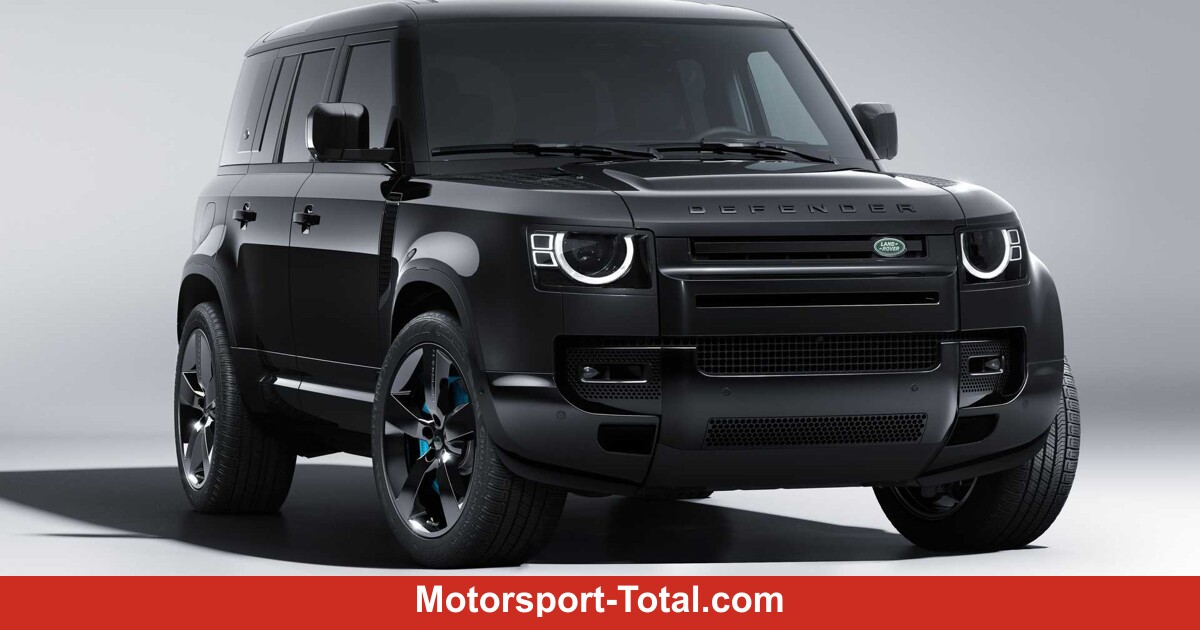 Der Land Rover Defender V8 Bond Edition sieht gut aus in Schwarz
